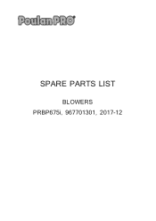 Poulan PRBP675i Parts Manual