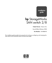 HP StorageWorks 2/8-EL SAN switch 2/8 version 3.0.x installation guide
