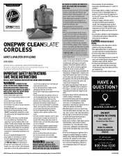 Hoover ONEPWR CleanSlate Cordless 4 AH Kit with Spotlight Product Manual English