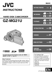 JVC GZ MG21 Instructions