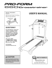 ProForm Iseries 660 Crosstrainer Treadmill English Manual
