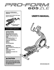 ProForm 605 Zle Instruction Manual