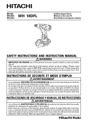 Hitachi WH18DFL Instruction Manual