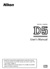 Nikon D5 Users Manual - English for customers in the Americas