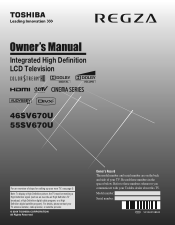Toshiba 55SV670U Owner's Manual - English
