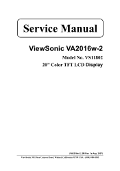 ViewSonic VA2016W Service Manual
