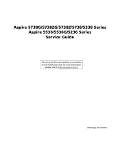 Acer Aspire 5738 Acer Aspire 5236, Aspire 5536, and Aspire 5536G Series Service Guide