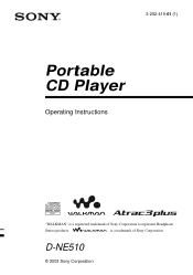 Sony D-NE510 Primary User Manual