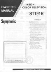 Symphonic ST191B Owner's Manual