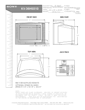 Sony KV-36HS510 Dimensions Diagrams