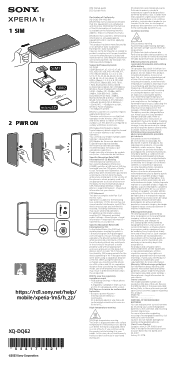 Sony Xperia 1 V 256GB Startup Guide