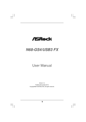 ASRock N68-GS4/USB3 FX User Manual