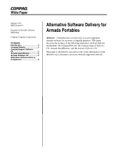 HP Armada 1500 HP Notebook PCs - Alternative Software Delivery For Armada Portables