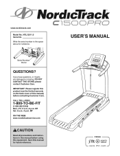 NordicTrack C 1500 Pro Treadmill English Manual