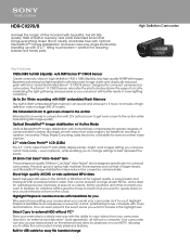 Sony HDR-CX290 Marketing Specifications (Black)
