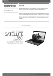 Toshiba Satellite L850 PSKDLA-09200R Detailed Specs for Satellite L850 PSKDLA-09200R AU/NZ; English