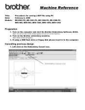 Brother International BE-0901E PC Procedure for sewing a DST file using PC - English