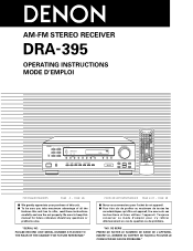 Denon DRA 395 Owners Manual