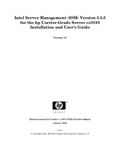HP Cc3310 Intel Server Management (ISM) Installation and User's Guide, Version 5.5.5 - HP Carrier-Grade Server cc3310