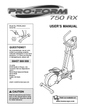ProForm 750 Rx Elliptical Uk Manual
