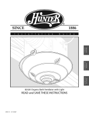 Hunter 82020 Owner's Manual