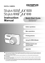 Olympus Stylus 1020 Stylus 1010 Instruction Manual (English)