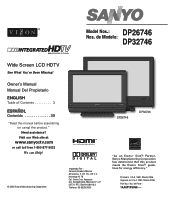 Sanyo DP32746 User Manual