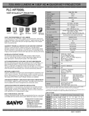 Sanyo PLC-HP7000L Print Specs
