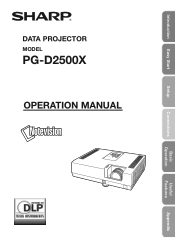 Sharp PG-D2500XL PG-D2500X Operation Manual