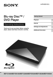 Sony BDP-BX320 Operating Instructions