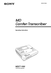 Sony MDCT-1000 Operating Instructions