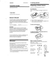 Sony TCM-59V Operating Instructions