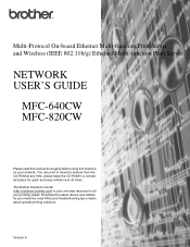 Brother International MFC-820CW Network Users Manual - English