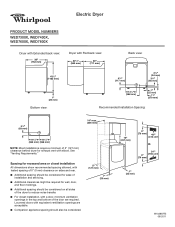 Whirlpool WED7800XL Dimension Guide
