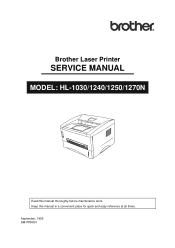 Brother International HL 1030 Service Manual