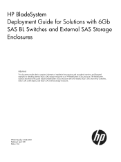 HP P2000 HP BladeSystem Deployment Guide for Solutions with 6Gb SAS Switches and External SAS Storage