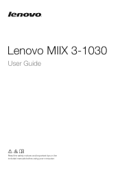 Lenovo Miix 3-1030 User Guide - Lenovo MIIX 3-1030