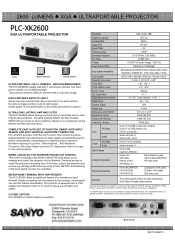 Sanyo PLC-XK2600 Print Specs