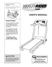 HealthRider L600i Treadmill English Manual