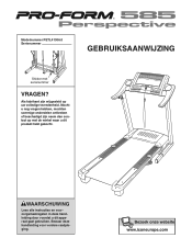 ProForm 585 Perspective Treadmill Dutch Manual