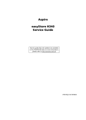 Acer Aspire easyStore H340 Aspire easyStore H340 Home Server Service Guide
