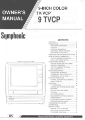 Symphonic 9TVCP Owner's Manual
