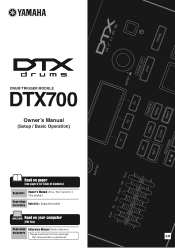 Yamaha DTX700 Owner's Manual