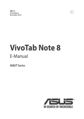 Asus VivoTab Note 8 M80TA User's Manual for English Edition