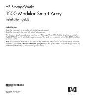 HP StorageWorks 1500cs HP StorageWorks 1500 Modular Smart Array installation guide (355901 - 005, June 2007)
