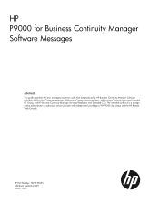 HP XP P9500 HP P9000 for Business Continuity Manager Software Messages (T5253-96055, September 2011)