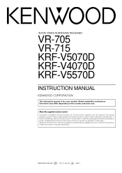 Kenwood VR-705 User Manual 1