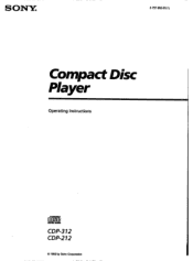 Sony CDP-312 Operating Instructions