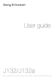 Sony Ericsson J132 User Guide