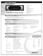 Sony XR-CA350X Marketing Specifications & diagrams
